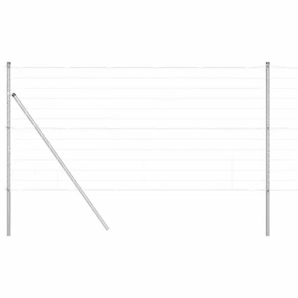 Eurovõrkaia komplekt postidega, hõbedane teras ja PVC, 1,2 x 25 m – 2