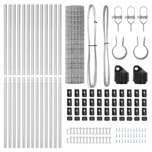 Eurovõrkaia komplekt postidega, hõbedane teras ja PVC, 1,2 x 25 m – 6