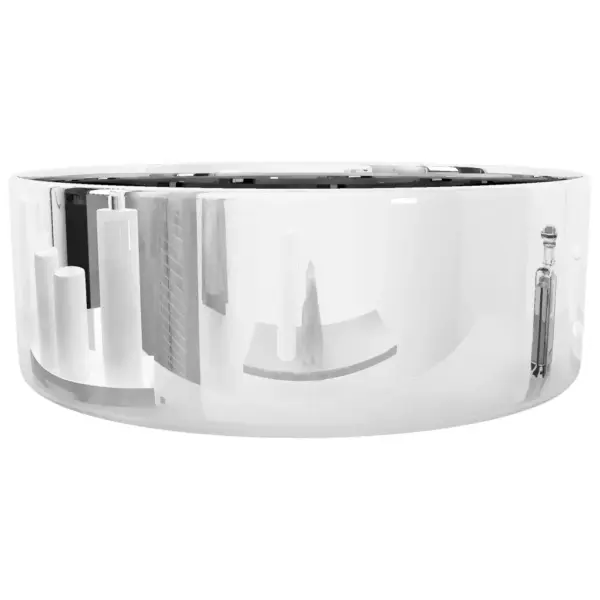 Ümmargune kapipealne keraamiline vannitoavalamu, hõbedane, 40 x 15 cm – 5