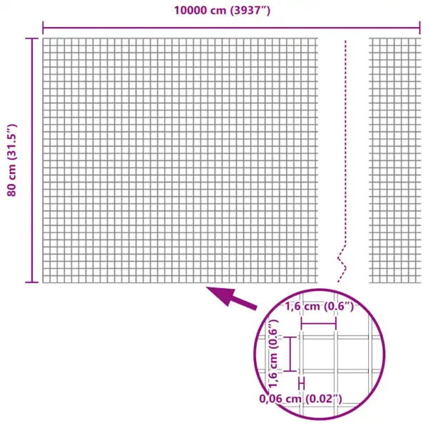 Hõbedane terasaiavõrgu komplekt postidega, 0,8 x 100 m – 12