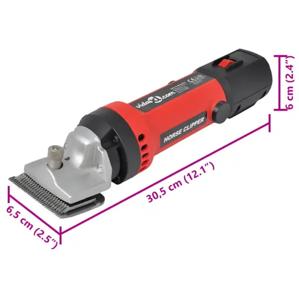 Hobusepügamis-kääride komplekt 550 W, 6-osaline, must/punane – 9