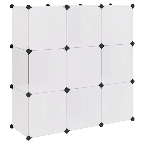 Modulaarne hoiukapp 9 sektsiooniga, must-valge, PP ja terastraat, 110 x 37 x 110 cm – 6