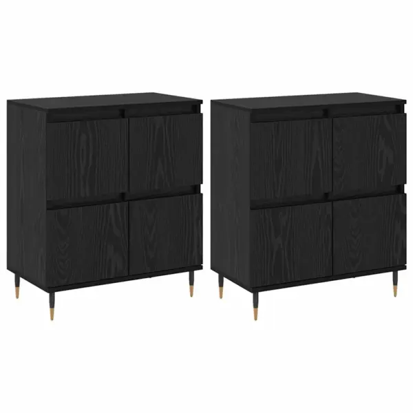 Hoiukapp 4 uksega, must tamm, tehispuit, 60 x 35 x 70 cm, 3 tk komplekt – 2