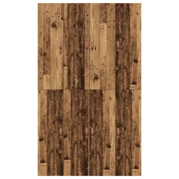 Voodiraam integreeritud hoiuruumiga, tehispuit, vana puit, 120 x 200 cm - 9