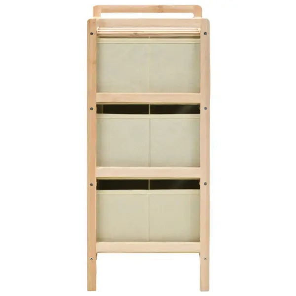 Hoiuriiul 3 riidest korviga, seedripuidust karkass, beež, 32 x 26 x 60 cm – 3