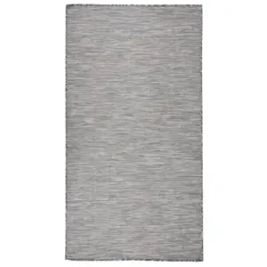 Ilmastiku- ja UV-kindel siledapinnaline õuevaip, pruun-sinine, 80 x 150 cm