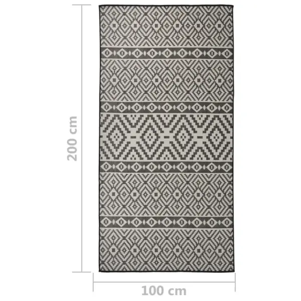 Ilmastikukindel siledapinnaline õuevaip, must, 100 x 200 cm, polüpropüleen – 6