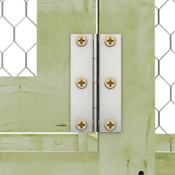 Kanakuut immutatud männipuidust raamiga, tsingitud traatvõrguga, polüesterkatusega, 4,5 x 1,5 x 2 m – 5