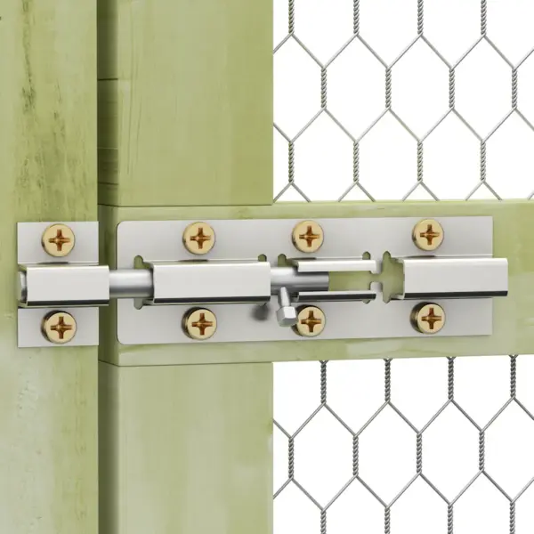 Kanakuut immutatud männipuidust raamiga, tsingitud traatvõrguga, polüesterkatusega, 4,5 x 1,5 x 2 m – 6