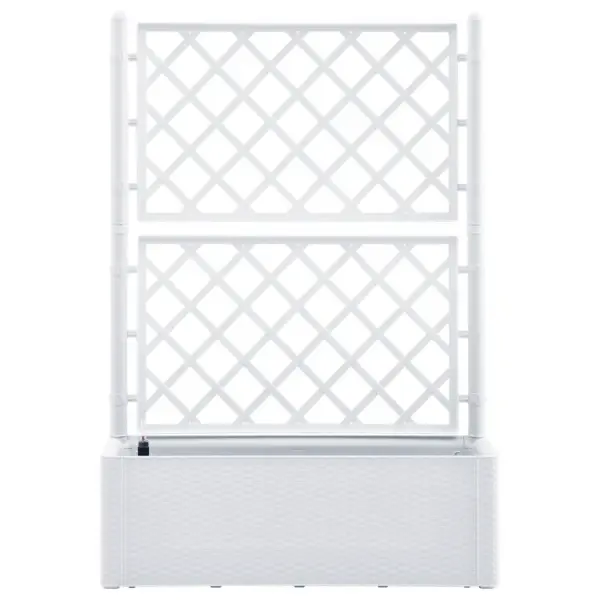 Isekastva võrega taimelava valge rotangidisainiga, 90 l, 100 x 43 x 142 cm – 3