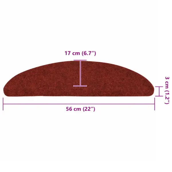 Isekleepuvad poolringikujulised trepimatid, 10 tk, bordoopunased, 56 x 17 cm – 8