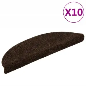 Isekleepuvad poolringikujulised trepimatid, pruun, 10 tk, 56 x 17 x 3 cm