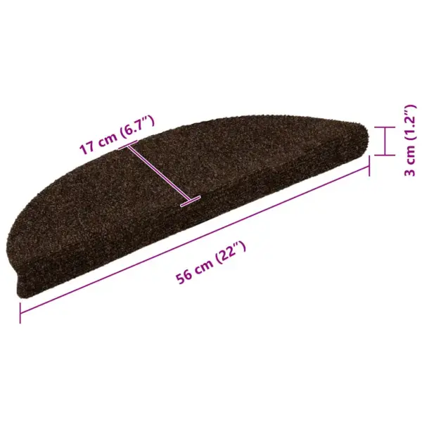Isekleepuvad poolringikujulised trepimatid, pruun, 10 tk, 56 x 17 x 3 cm – 8