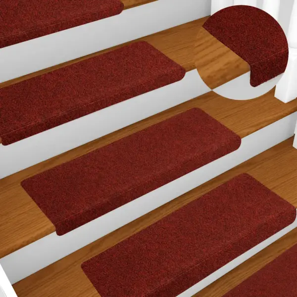 Isekleepuvad trepimatid L-kujulise servaga, 10 tk, bordeaux-punased, 65 x 21 x 4 cm - 5