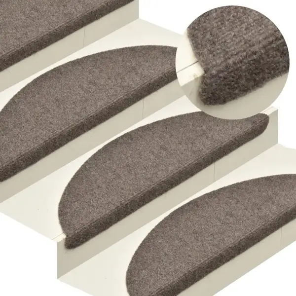 Isekleepuvad suured poolringikujulised trepimatid, 30 tk, beež, 65 x 21 x 4 cm – 5