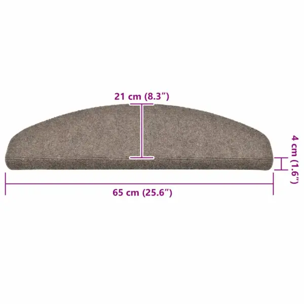 Isekleepuvad suured poolringikujulised trepimatid, 30 tk, beež, 65 x 21 x 4 cm – 8