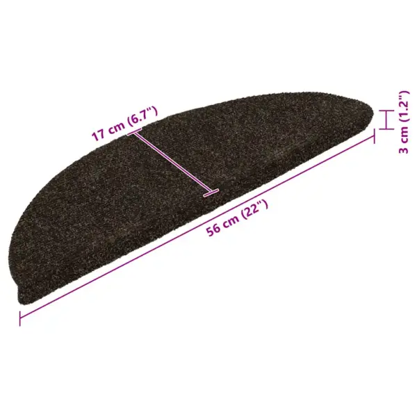 Isekleepuvad poolringikujulised trepimatid, 5 tk, tumepruun, 56 x 17 x 3 cm – 8
