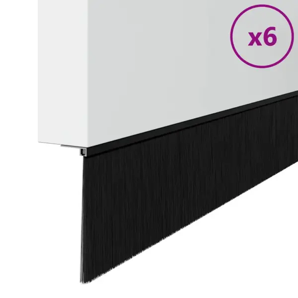 Iseliimuvad ukse harjatihendid, must alumiinium, 6 tk, 100 x 3 cm – 2