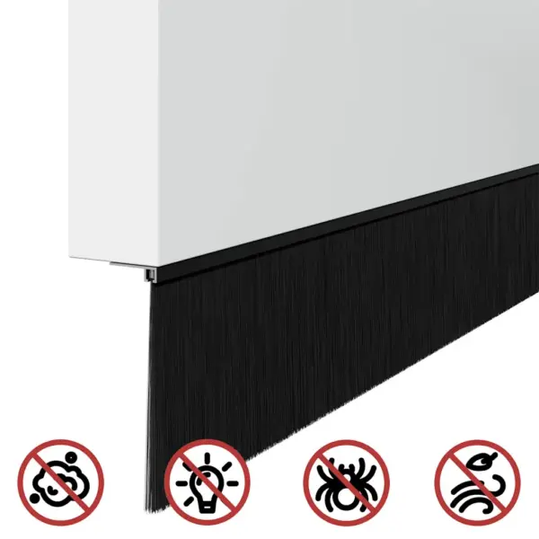 Iseliimuvad ukse harjatihendid, must alumiinium, 6 tk, 100 x 3 cm – 11