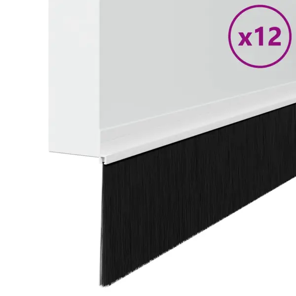 Iseliimuvad ukse harjatihendid, must alumiinium, 6 tk, 100 x 3 cm – 3