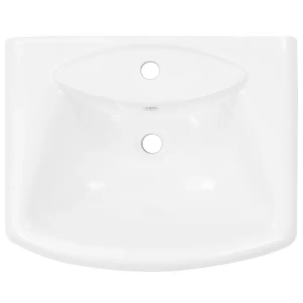 Iseseisev jalaga keraamiline valamu, valge, ülevooluga, 580 x 470 x 200 mm – 5