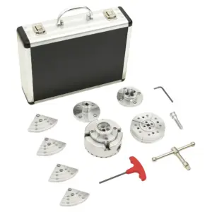 Isetsentreeruv puidutreipingi padrunikomplekt, 95 mm, teras, 1" x 8 TPI, kandekohvriga