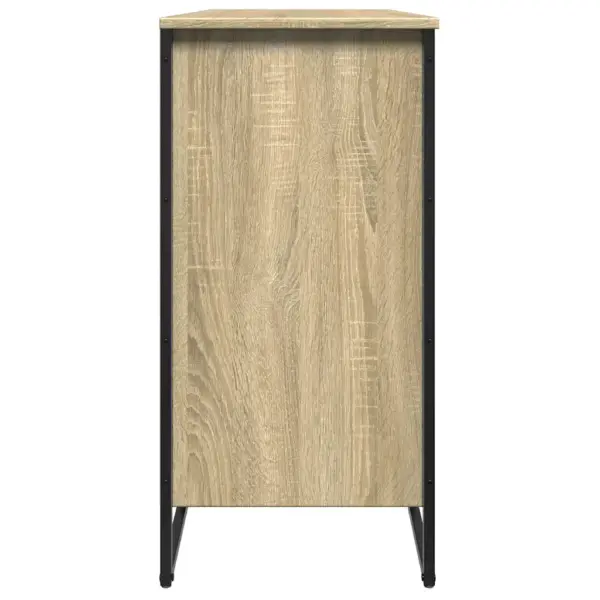 Jalatsikapp avatud riiulitega, Sonoma tamm, tehispuit ja metall, 80 x 38 x 78 cm – 5