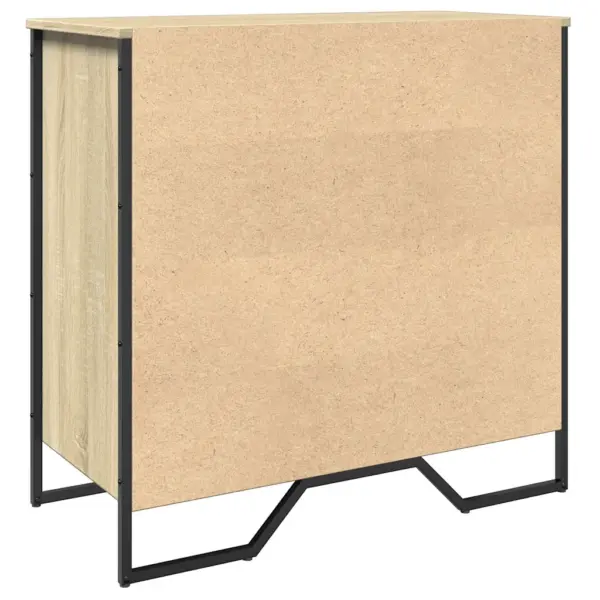 Jalatsikapp avatud riiulitega, Sonoma tamm, tehispuit ja metall, 80 x 38 x 78 cm – 6