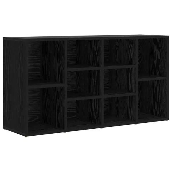 Jalatsipink 10 riiuliga, must tamm, tehispuit, 103 x 30 x 54,5 cm – 2