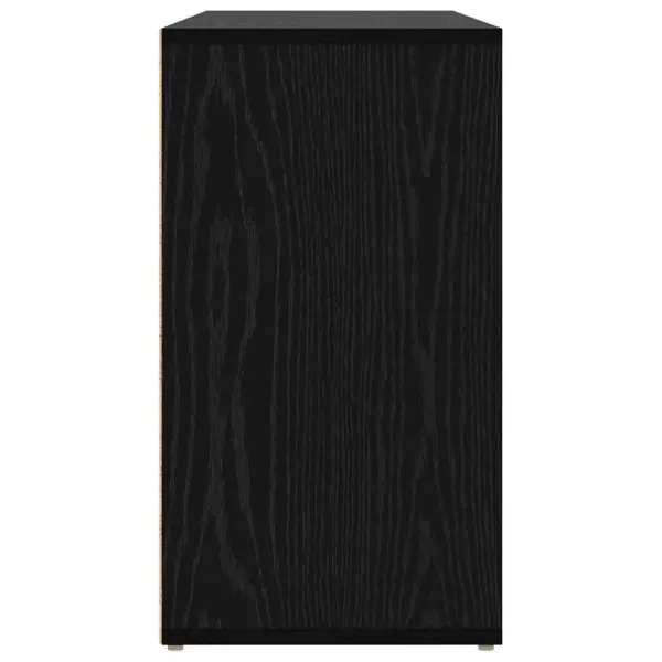 Jalatsipink 10 riiuliga, must tamm, tehispuit, 103 x 30 x 54,5 cm – 6