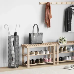 Kaks ühes esikupink jalatsiriiuliga, nulupuidust, pruun, 70 x 29 x 45 cm