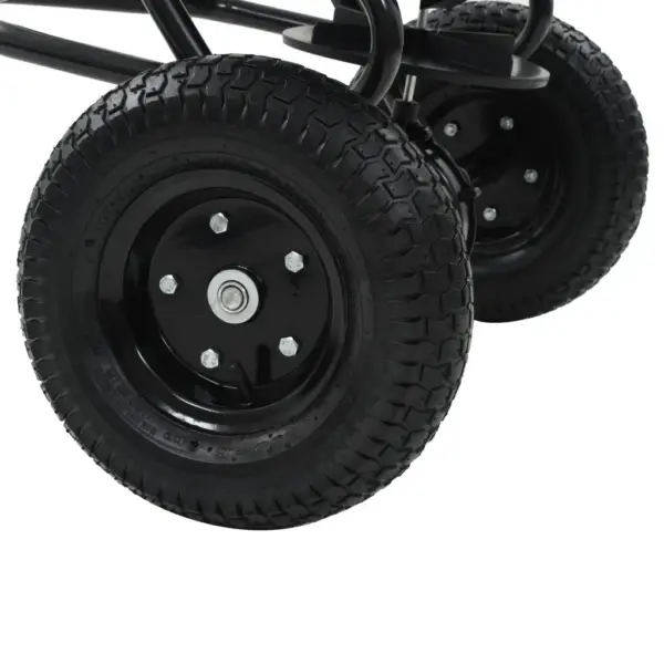 Järeltõmmatav soola- ja murulaotur, must, PVC hopper 45 l, terasraam – 8