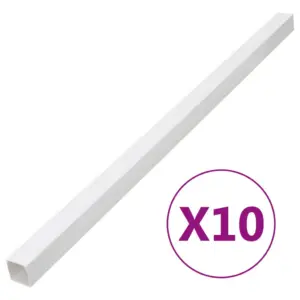 Valge PVC kaablikanalikomplekt kaablite peitmiseks, kruvitav, 50 x 25 mm, 10 x 1 m