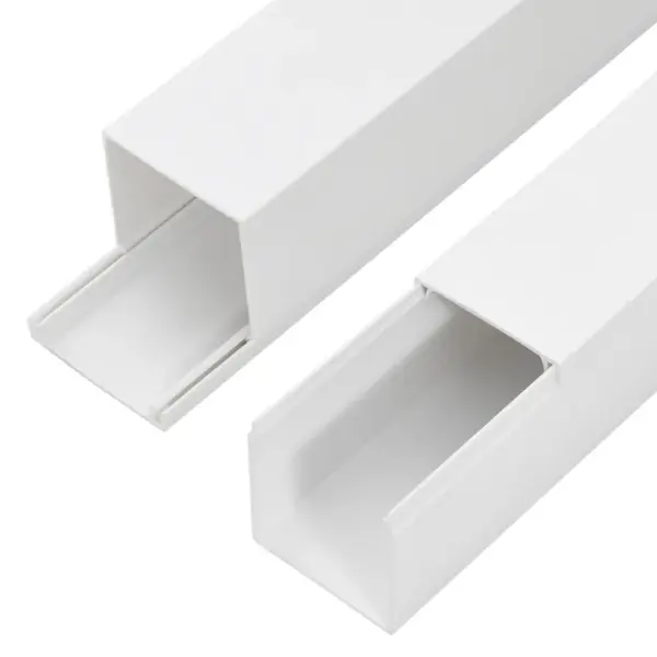 Valge PVC kaablikanalikomplekt kaablite peitmiseks, kruvitav, 50 x 25 mm, 10 x 1 m – 6