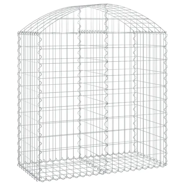 Kaarekujuline gabioonkorv aiaseinaks, hõbedane tsingitud raud, 100 x 50 x 100/120 cm – 2