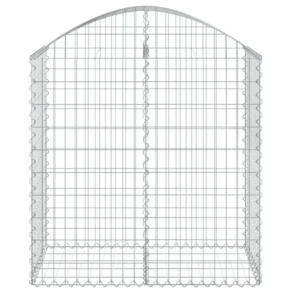 Kaarekujuline gabioonkorv aiaseinaks, hõbedane tsingitud raud, 100 x 50 x 100/120 cm – 3