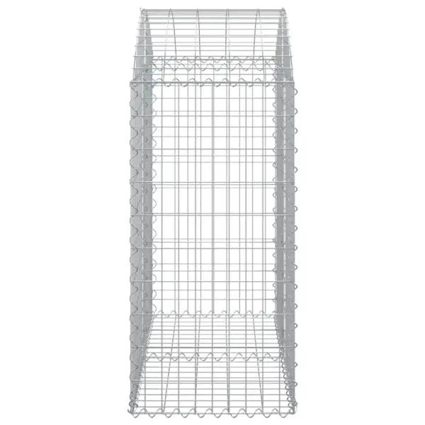 Kaarekujuline gabioonkorv aiaseinaks, hõbedane tsingitud raud, 100 x 50 x 100/120 cm – 4