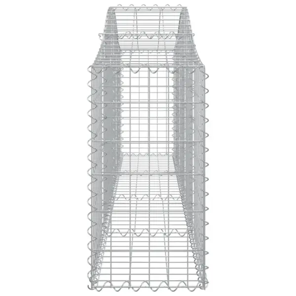 Kaarekujuline gabioonkorv aiamüüriks, hõbedane tsingitud raud, 200 x 30 x 60/80 cm – 4