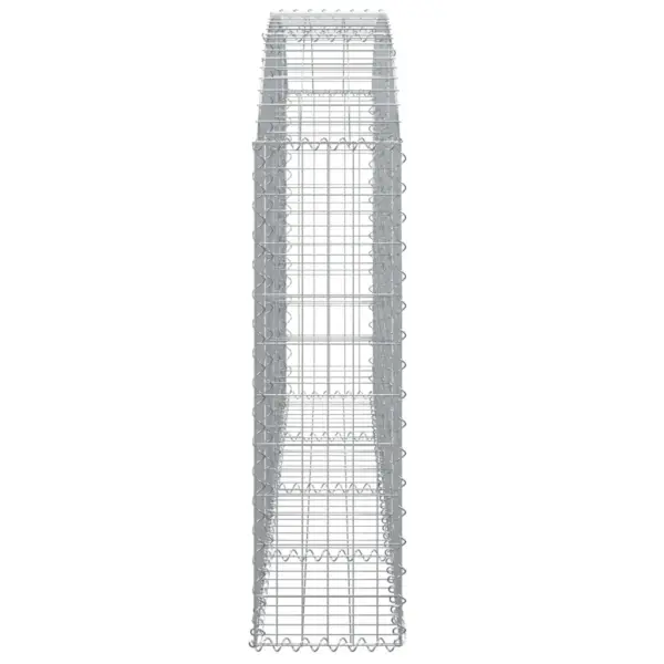 Kaarekujuline gabioonkorv aiamüüriks, hõbedane tsingitud raud, 200 x 30 x 100/120 cm – 4