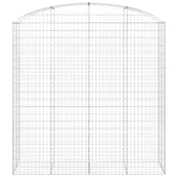Kaarekujuline gabioonkorv aiaseinaks, hõbedane tsingitud raud, 200 x 50 x 200/220 cm – 3