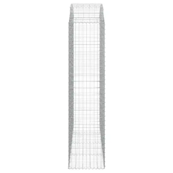 Kaarekujuline gabioonkorv aiaseinaks, hõbedane tsingitud raud, 200 x 50 x 200/220 cm – 4