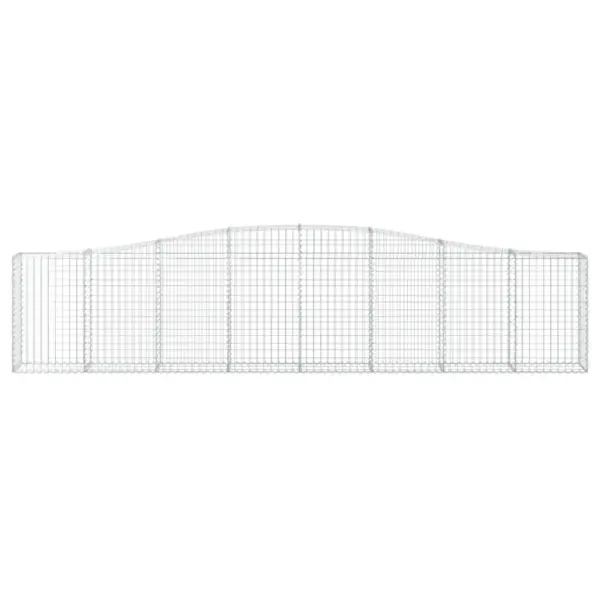 Kaarekujuline gabioonkorv aiaseinaks, tsingitud raud, hõbedane, 400 x 30 x 80/100 cm – 3