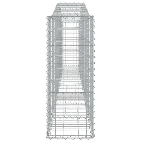 Kaarekujuline gabioonkorv aiaseinaks, tsingitud raud, hõbedane, 400 x 30 x 80/100 cm – 4