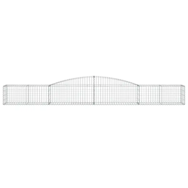 Kaarekujuline gabioonkorv tugiseinaks, hõbedane tsingitud raud, 400 x 50 x 40/60 cm – 3