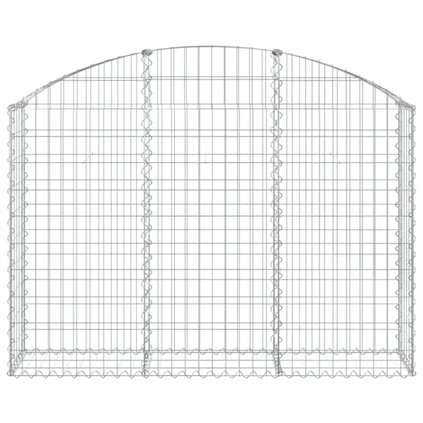 Kaarekujuline gabioonkorv aiaseinaks, tsingitud raud, hõbedane, 150 x 30 x 100/120 cm – 3