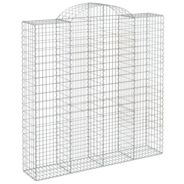 Kaarekujuline gabioonkorv aiaseinaks, tsingitud raud, 200 x 50 x 200/220 cm – 2