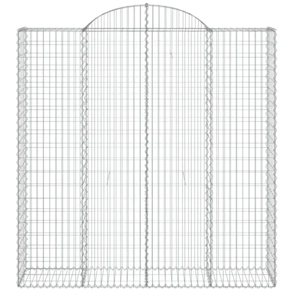 Kaarekujuline gabioonkorv aiaseinaks, tsingitud raud, 200 x 50 x 200/220 cm – 3