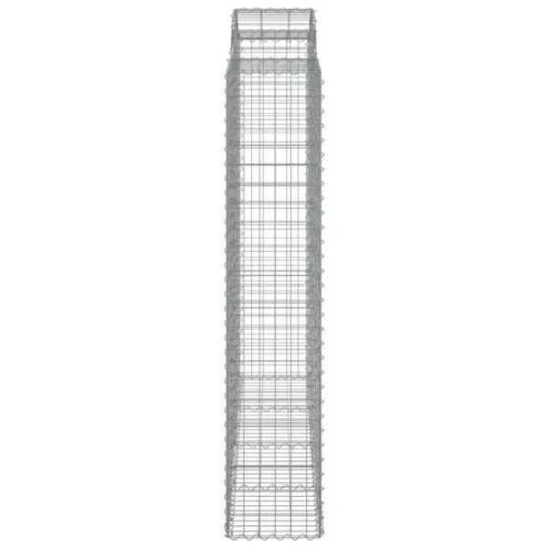 Kaarekujuline gabioonkorv aiaseinaks, tsingitud raud, 200 x 50 x 200/220 cm – 4