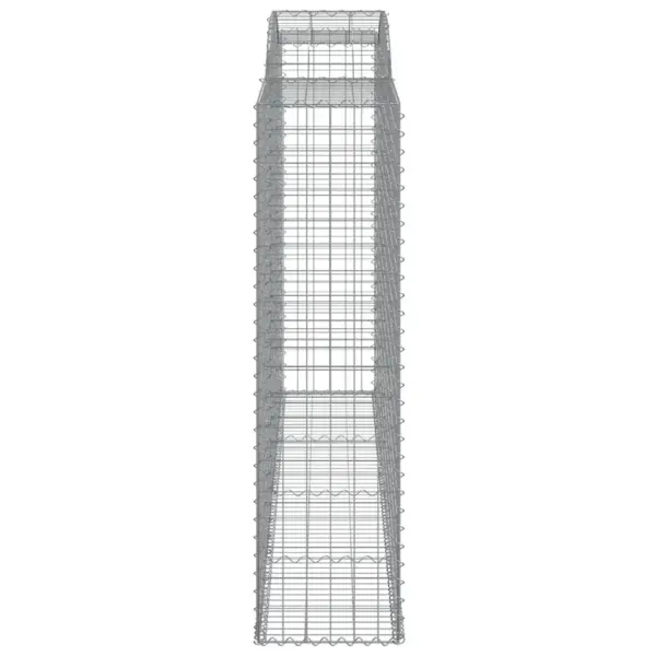 Kaarekujuline gabioonkorv aiaseinaks, hõbedane tsingitud raud, 300 x 50 x 180/200 cm – 4