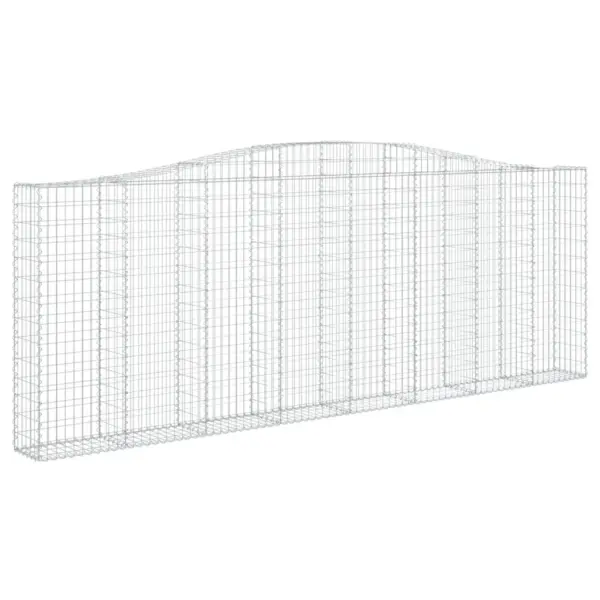 Kaarekujuline gabioonkorv aiaseinaks, tsingitud raud, 400 x 30 x 140/160 cm – 2